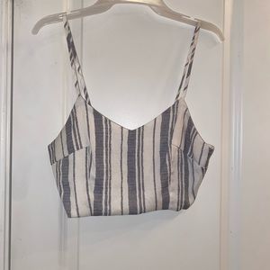 Blue and White Crop Top